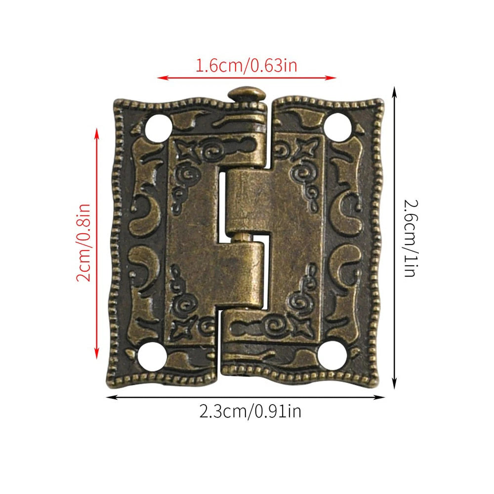 Butt Hinge Set of 10 for Vintage Jewelry Gift Wine Box Cabinet (26x23mm)