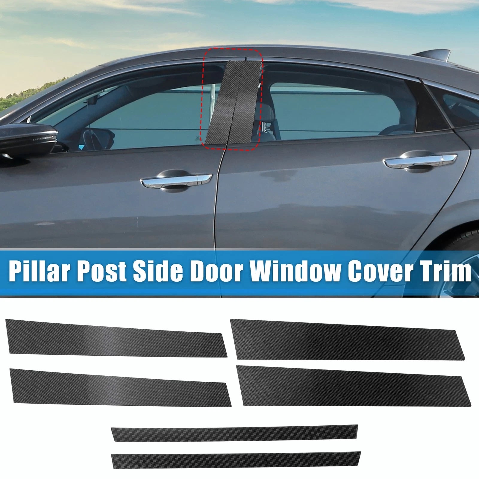 Pillar Post Window Cover Side Door Set for Honda Civic Sedan (2006–2011)