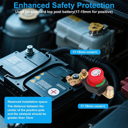Battery Disconnect & Top Post Kill Switch for Car RV (12V-48V)