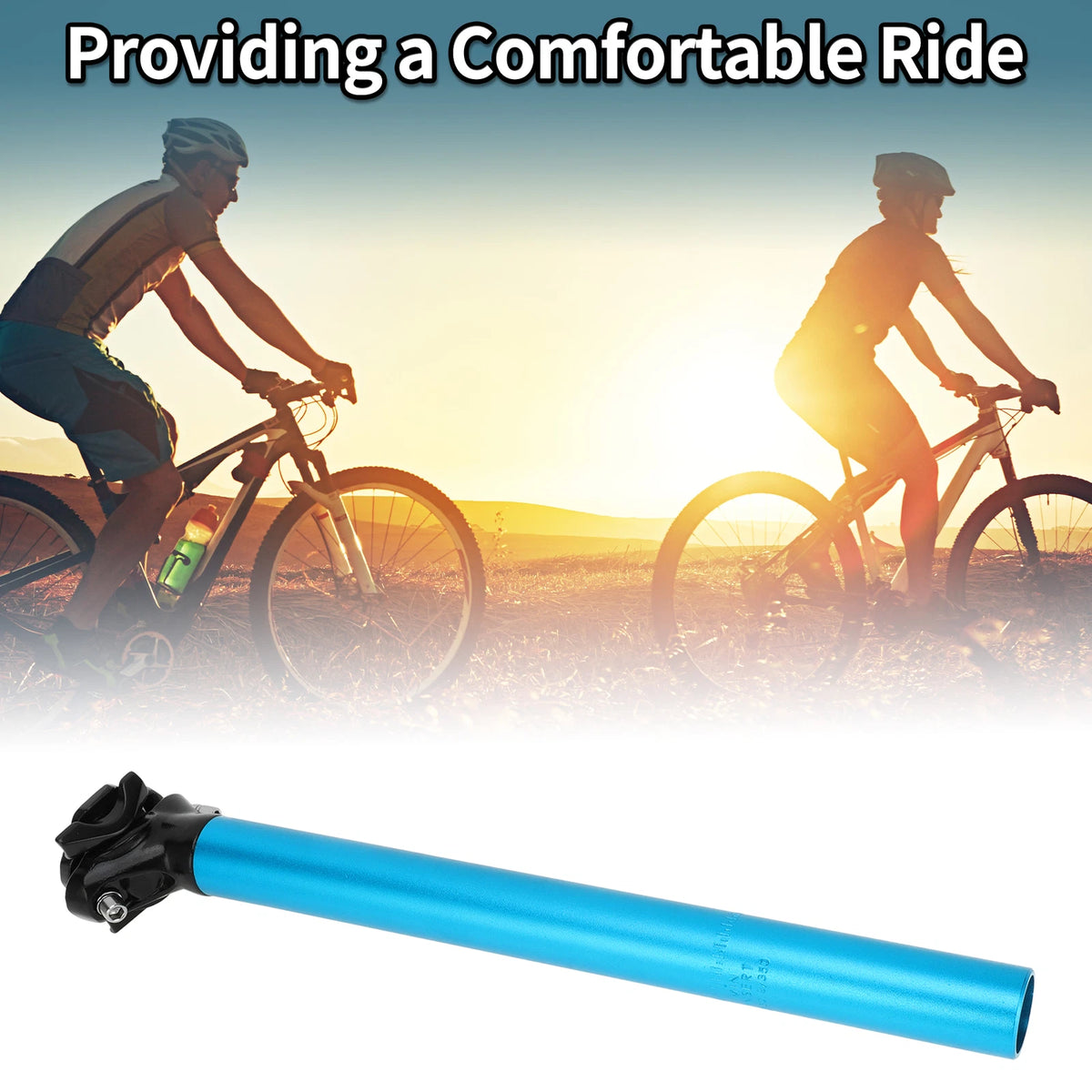 30.9mm Adjustable Bike Seat Post for (30.9x350mm) Blue Aluminum