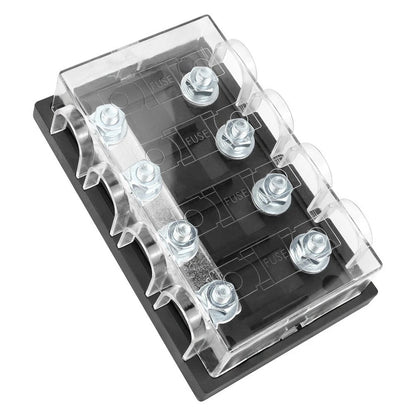 4 Position 50A Fuse Block with Clear Cover for Vehicle Use