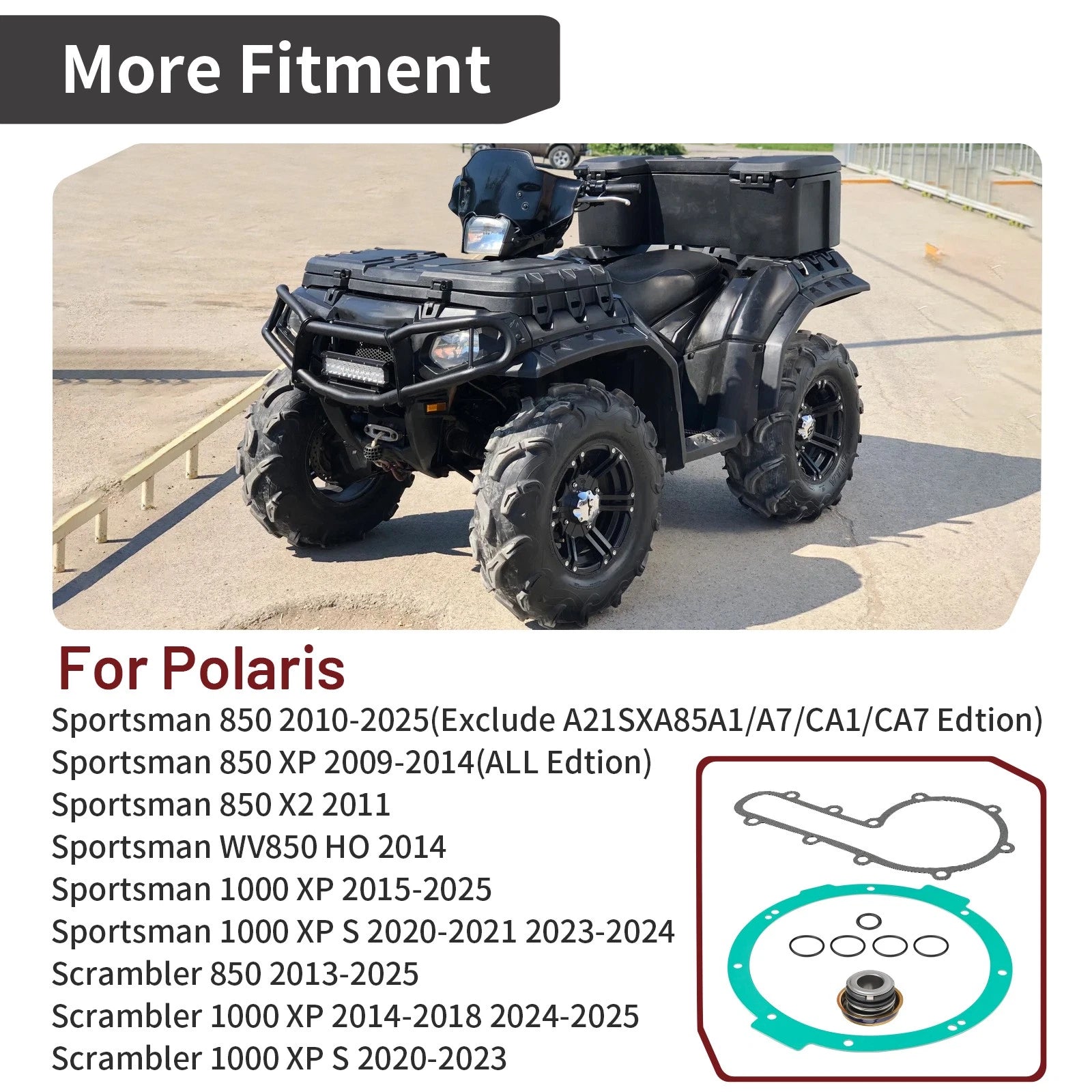 Water Pump Seal & Gasket Rebuild Kit for Polaris Sportsman Scrambler 850 1000 XP (2015–2023)