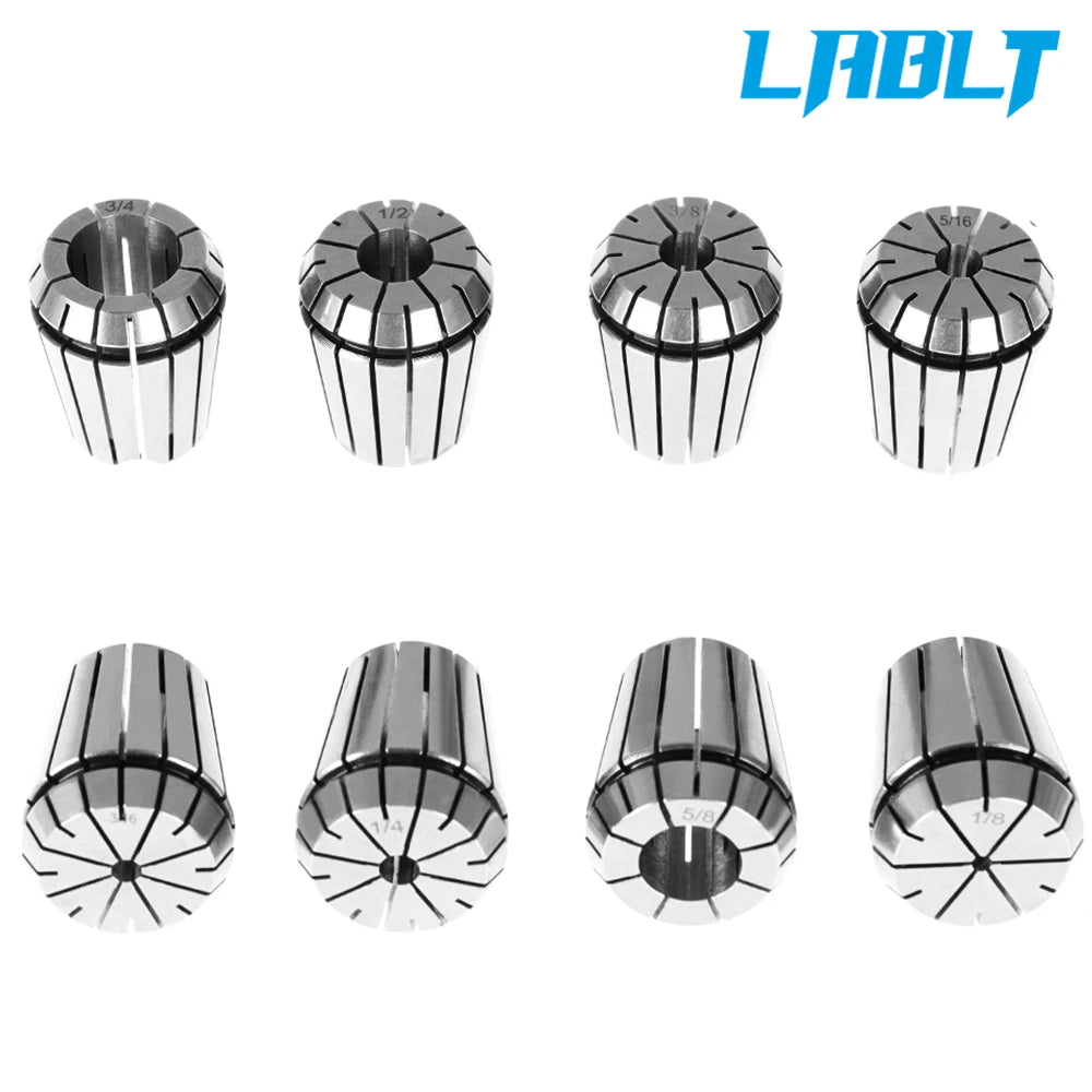 8Pcs ER32 1/8"-3/4" Spring Collet for Milling Lathe Engraving Machine