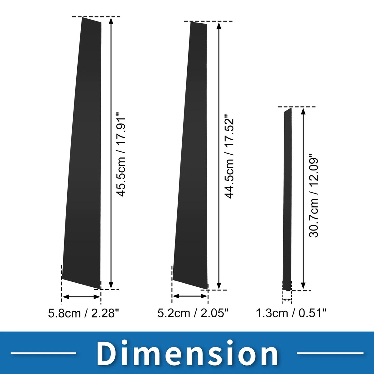 6pcs Door Pillar Window Trim Kit Replacement for Mitsubishi Lancer (2002–2007)
