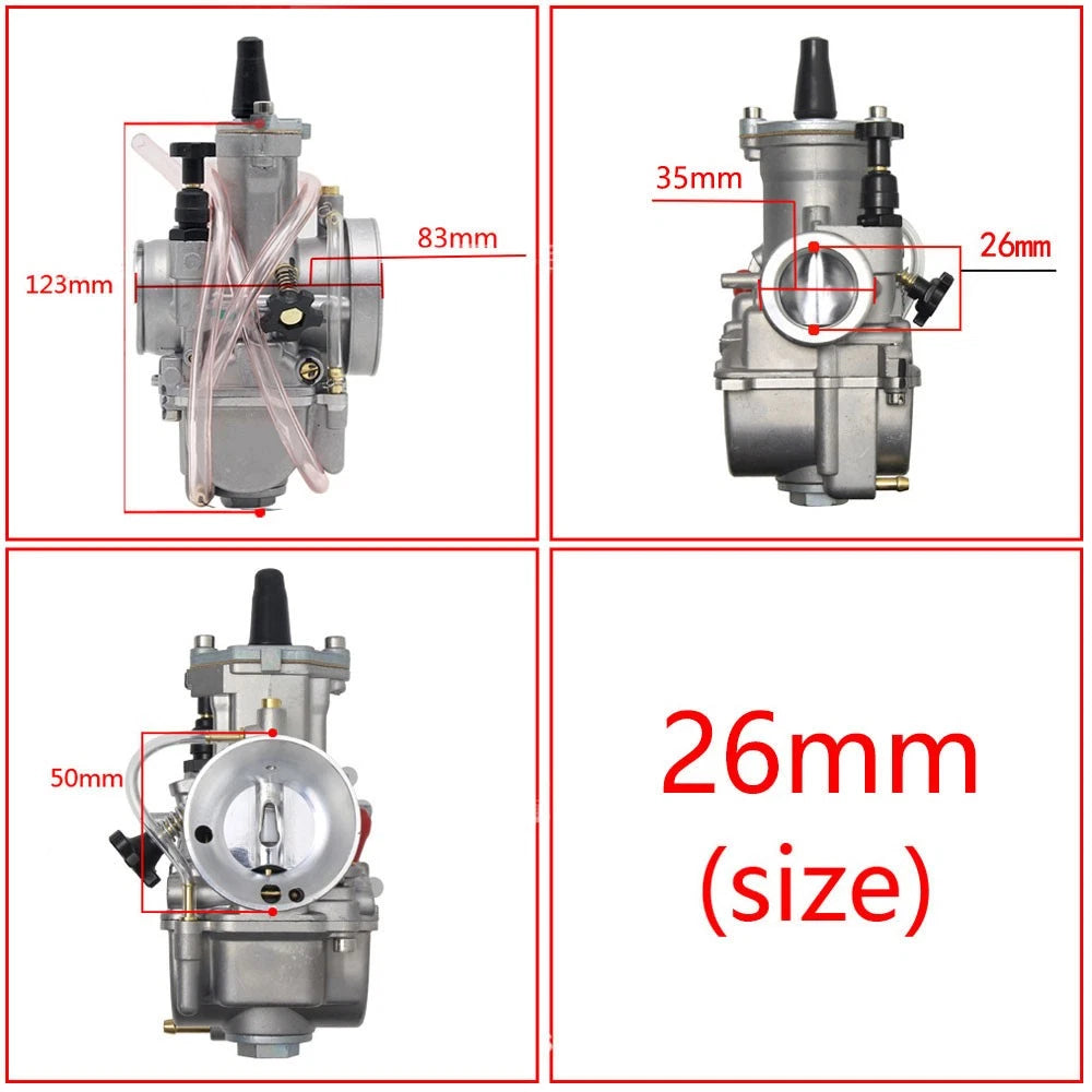 26mm Carburetor for PWK26 Keihin KOSO OKO Dirt Pit Bike ATV Go Kart