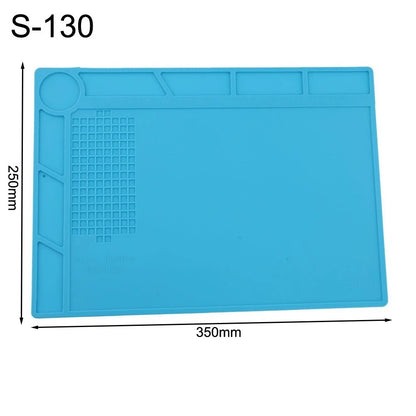 S130 Heat Resistant Silicone Pad for Electronics Soldering Work Mat (350x250mm)