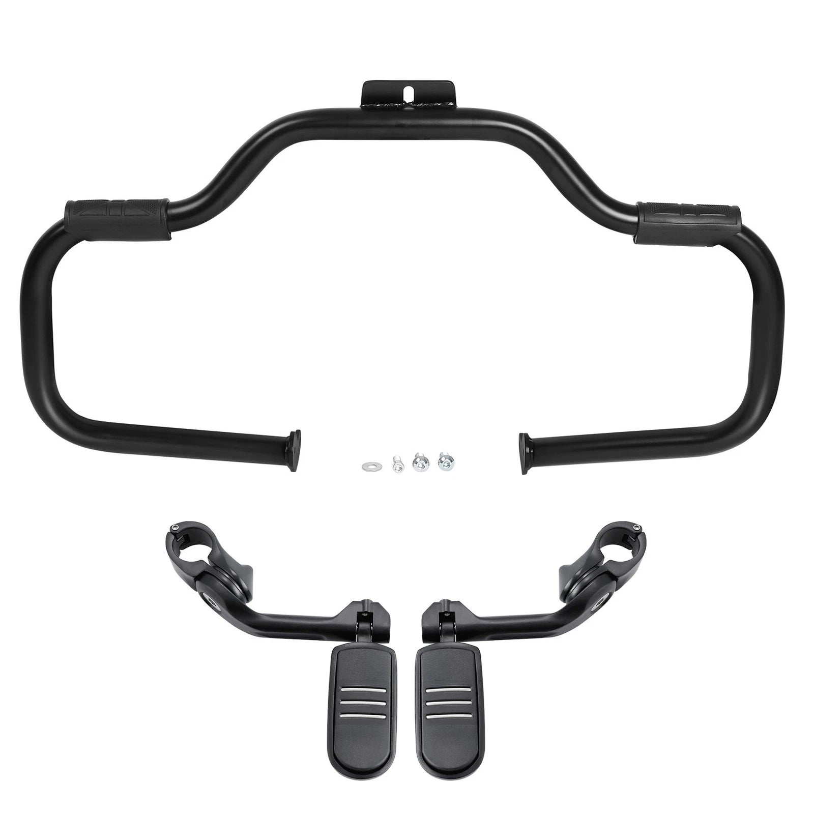 Matte Black Engine Guard Footpegs Mount for Harley Softail (2000–2017)