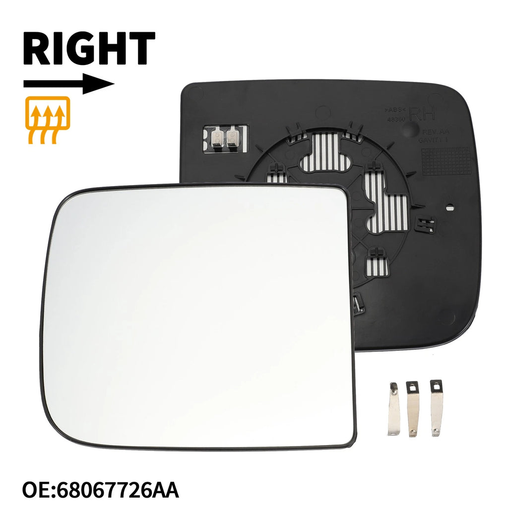 Heated Right Mirror Glass Replacement for Dodge Ram 1500 2500 (2019–2024)