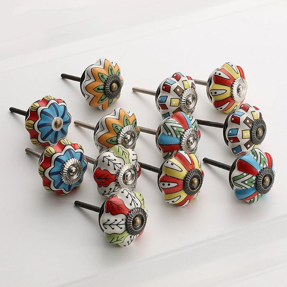 2Pcs Ceramic Drawer Handle Knob Pulls for Cabinet Furniture Hardware