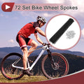 Bicycle Spokes Set Carbon Steel Black 264mm for 14G Wheel (72 Pack)