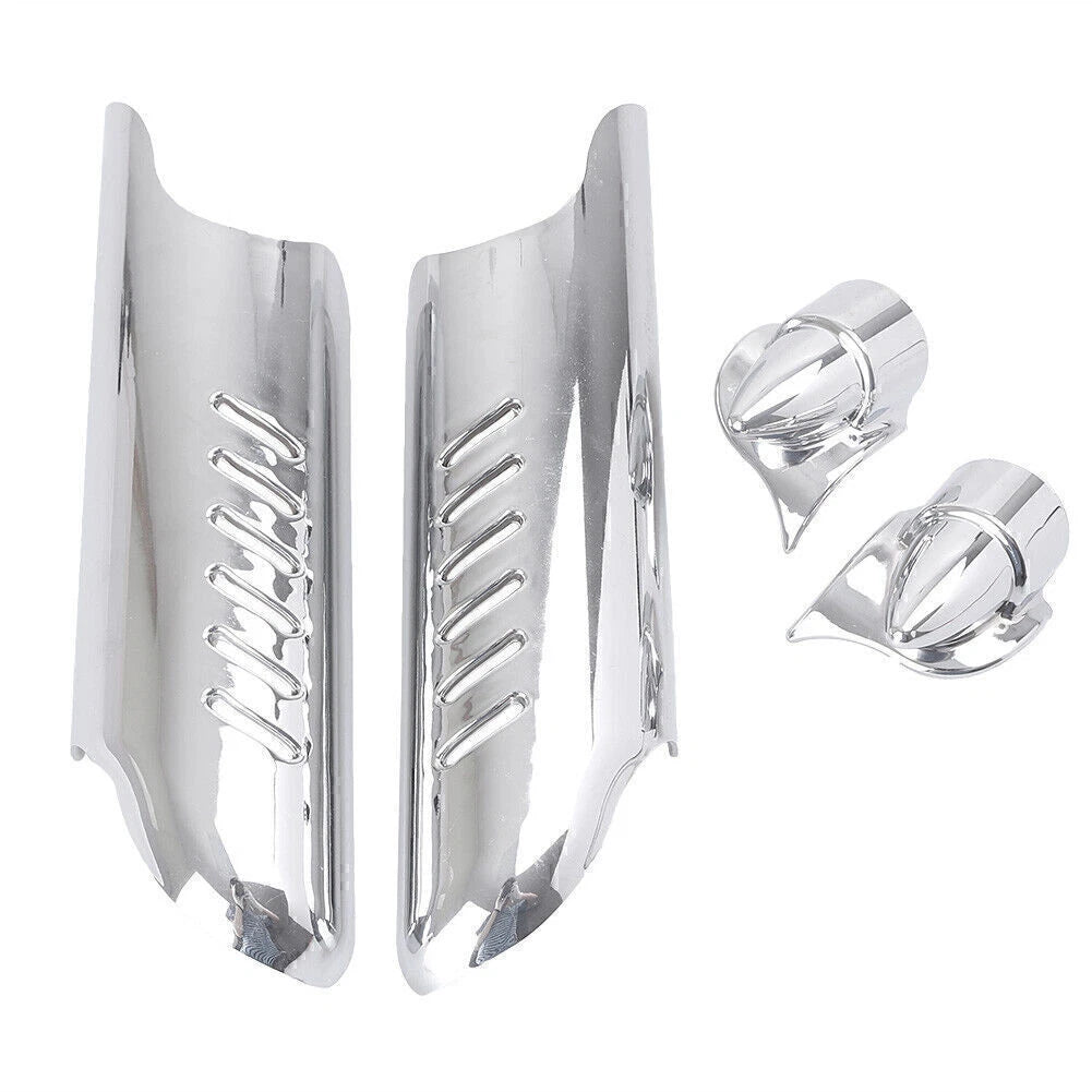 Chrome Lower Fork Leg Deflector Shield Kit for Harley Touring (2014–2023)