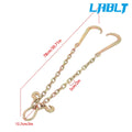 2X Double Limb Hook Chain for G80 Load 7100lbs (15 inch J Hooks)