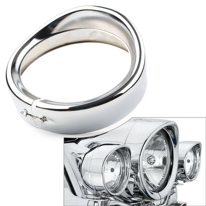 Chrome 7" Headlight Trim Ring Bezel for Harley Road King Softail