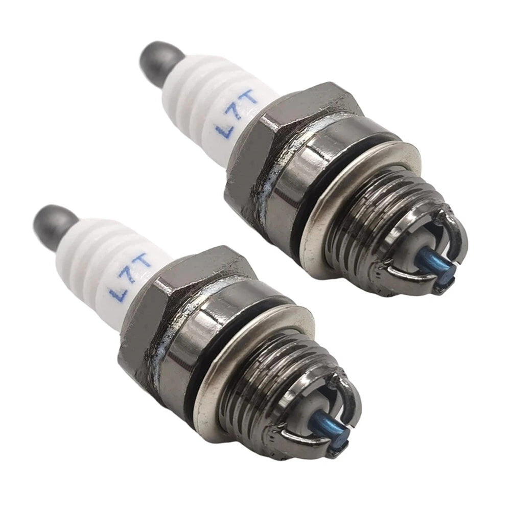 2Pcs 3 Prong Spark Plug L7TC For 2-Stroke Engine Chainsaw Lawn Mower Leaf Blower