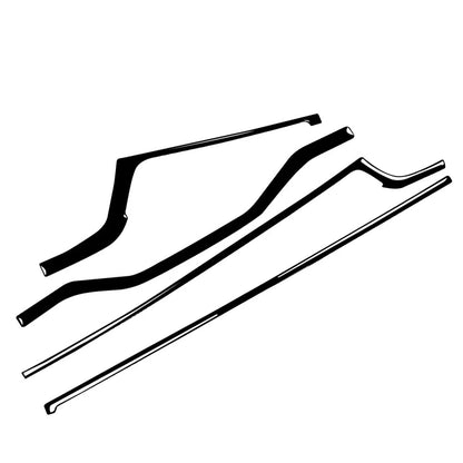 Set of 4 Piano Black Dashboard Panel Cover Trim Strips for Audi A4 A5 (2016–2023)
