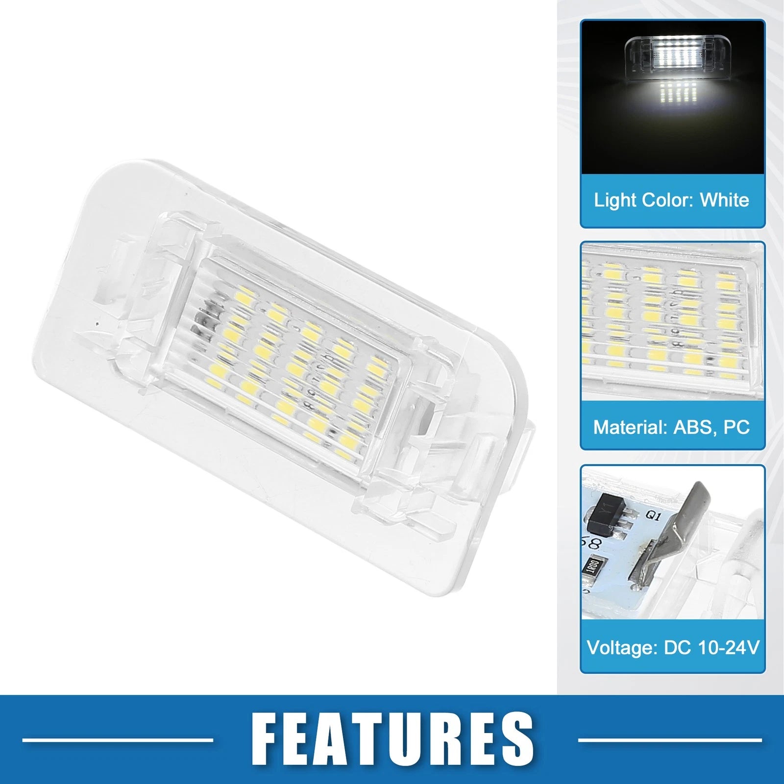 2 Pcs LED License Plate Light Replacement for Mercedes-Benz B-Class W246 (2012–2018)