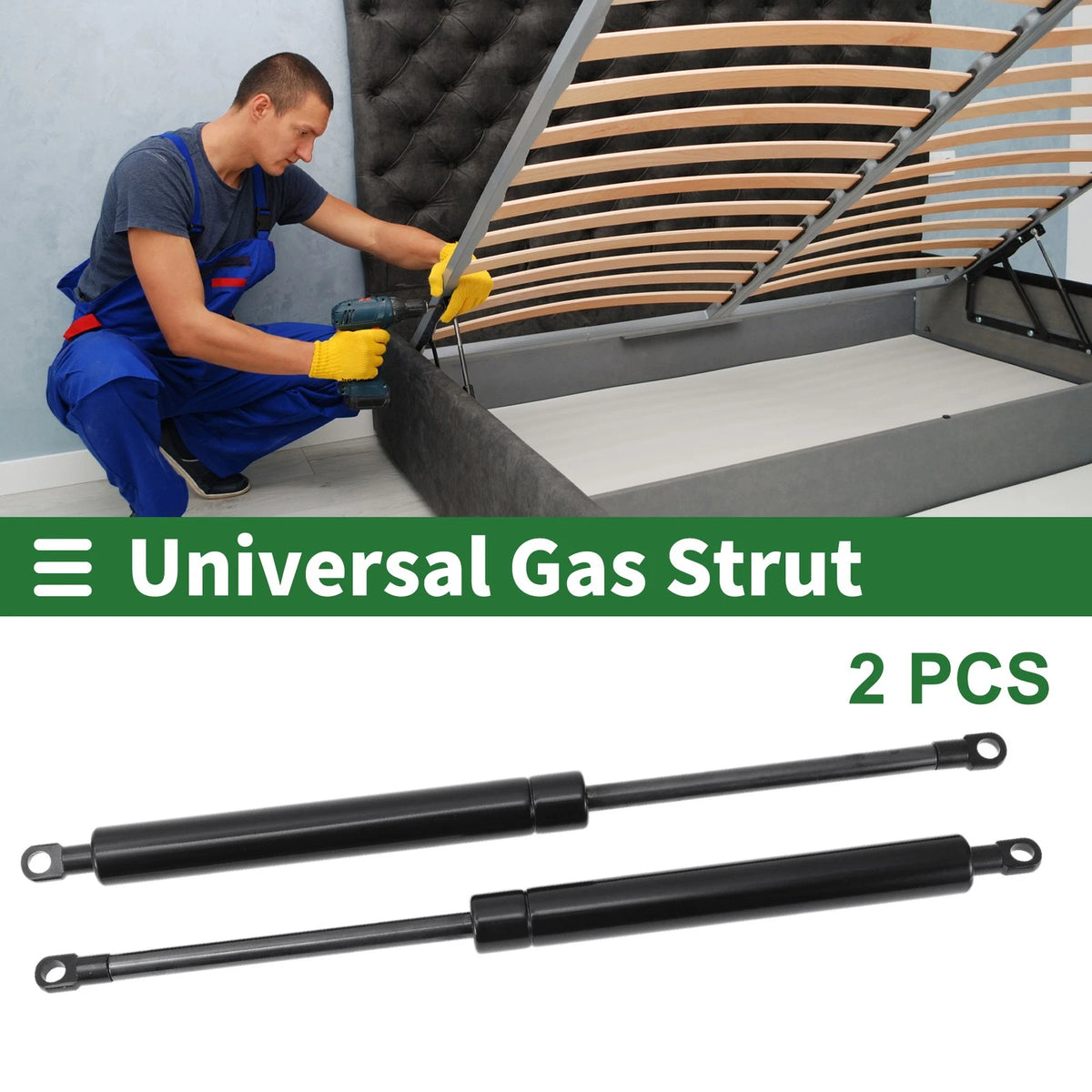 2X Gas Struts 700N for - Black Carbon Steel