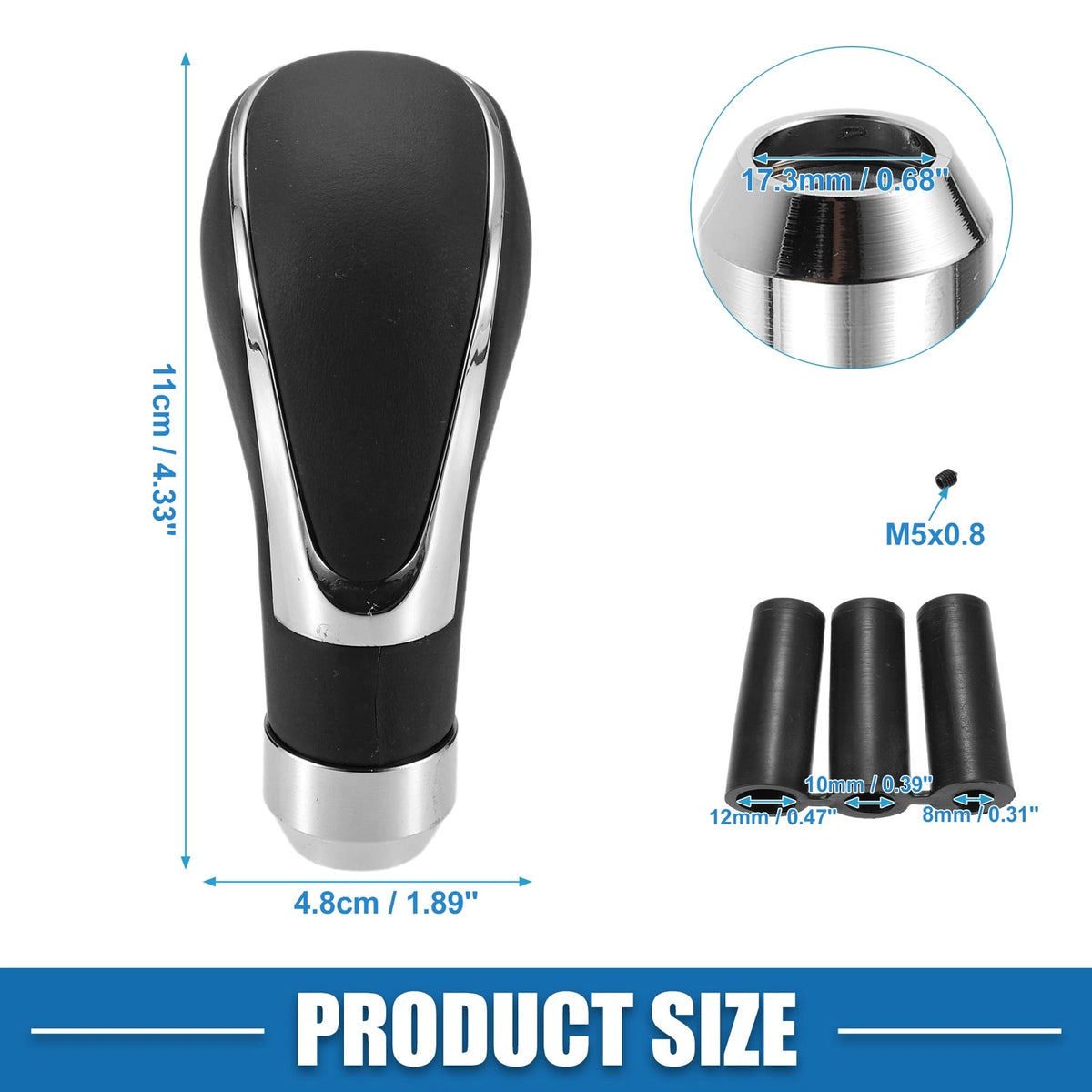 Shift Knob for Auto Truck (11cm, 4.33", Aluminum Alloy, Black)