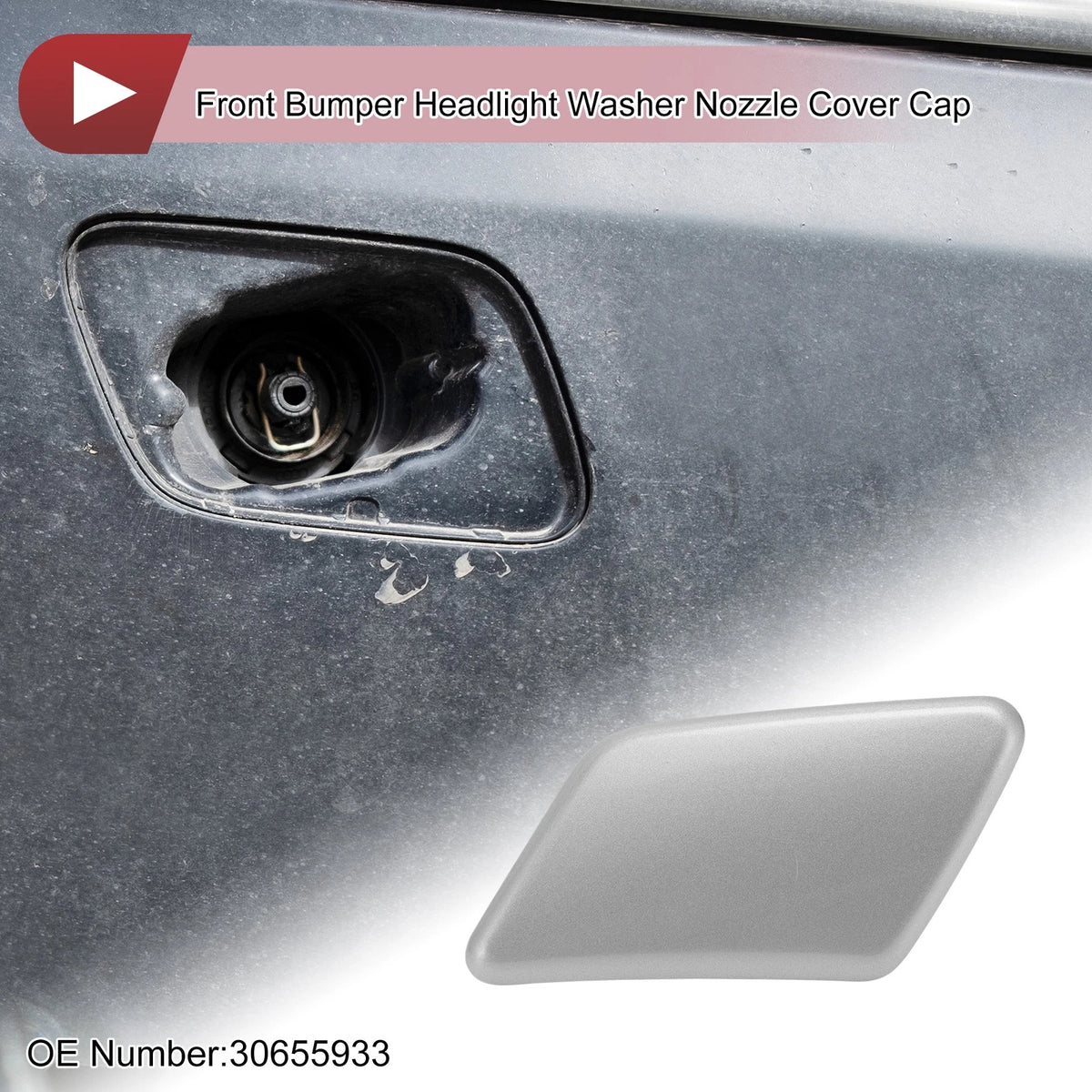 Front Left Bumper Trim Nozzle Cover No. 30655933 for Volvo C30 (2008–2010)