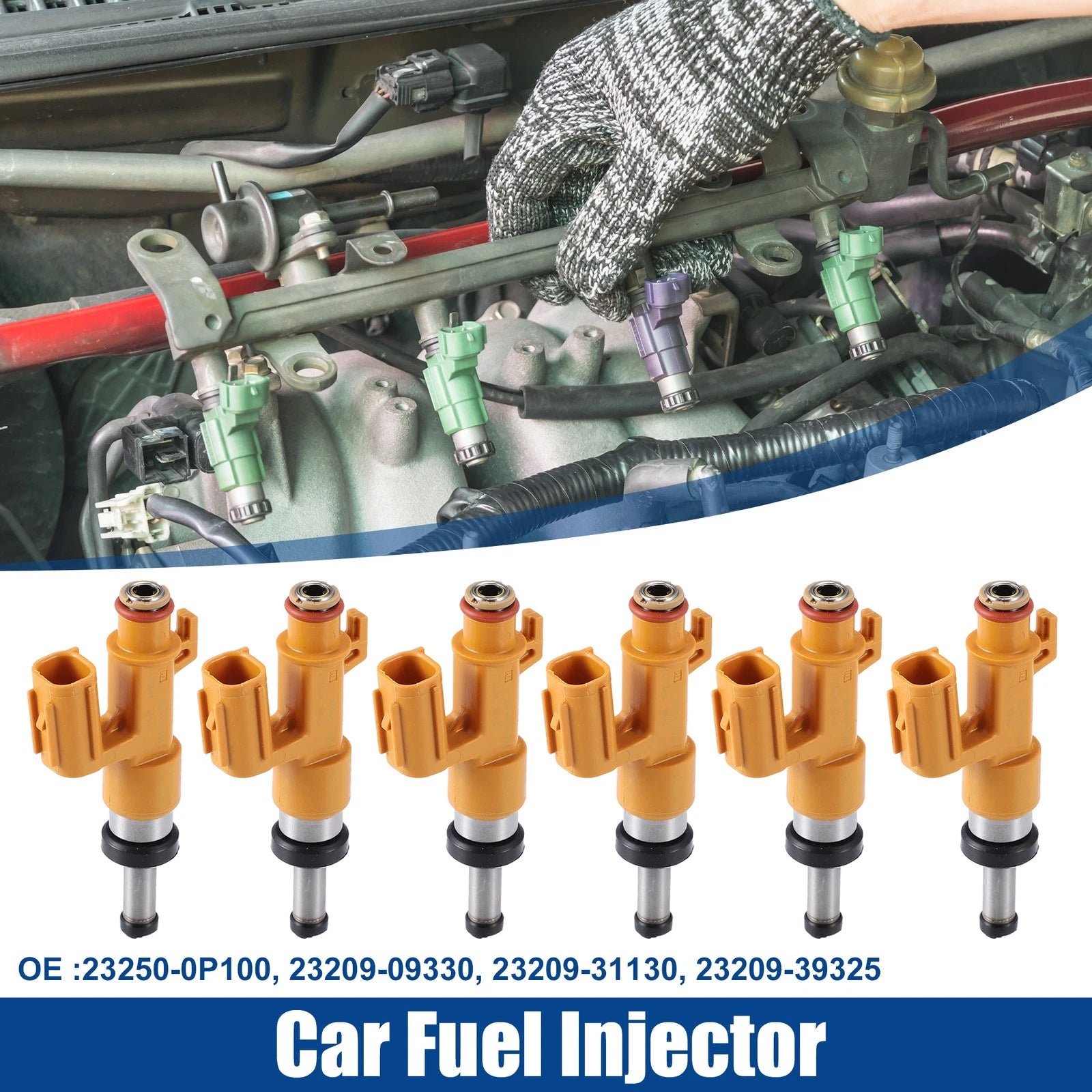 6pcs Fuel Injector Nozzle Replacement for Toyota Avalon XSE (2019–2020)