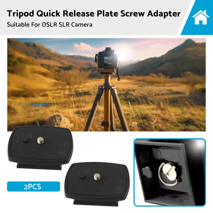 2X Tripod Quick Release Plate Screw Adapter for DSLR SLR Cameras