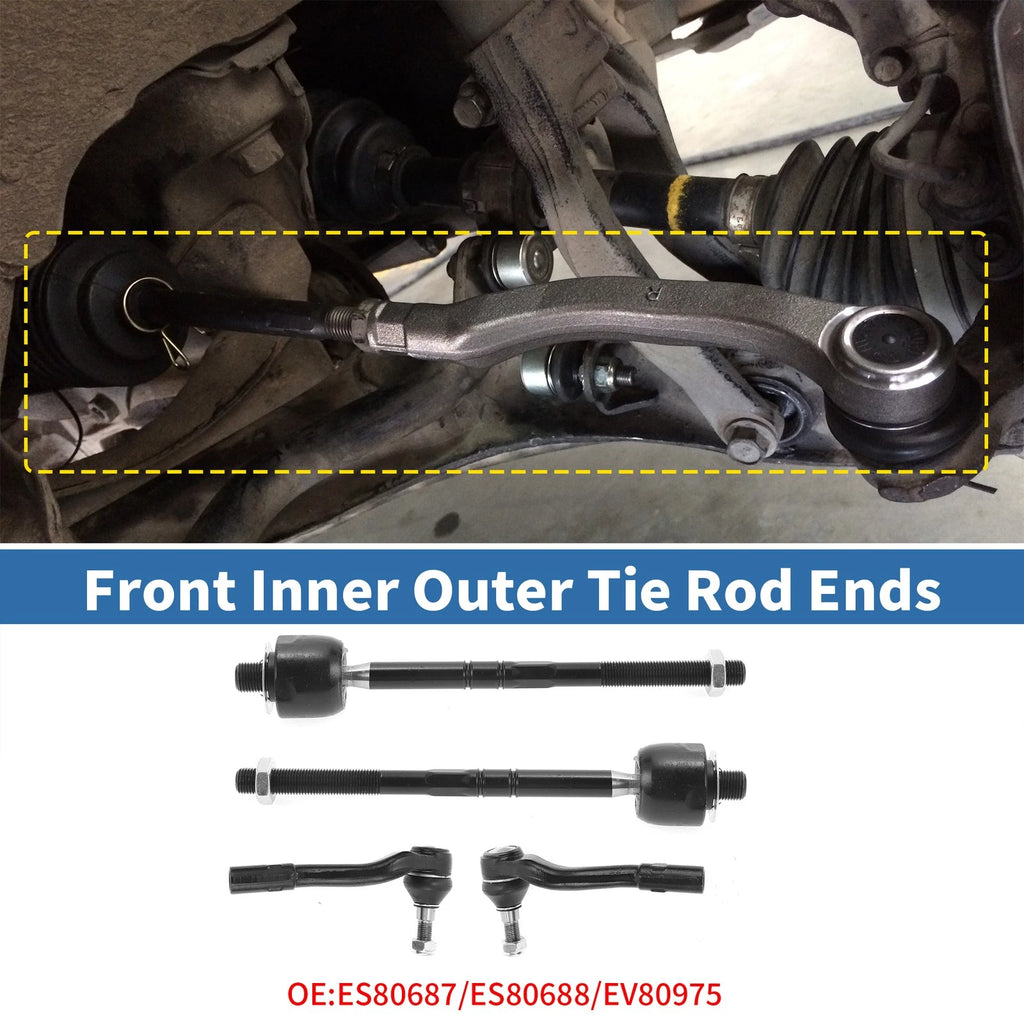 4PCS Front Inner Outer Tie Rod End Link for Mercedes-Benz C55 (2004–2006)