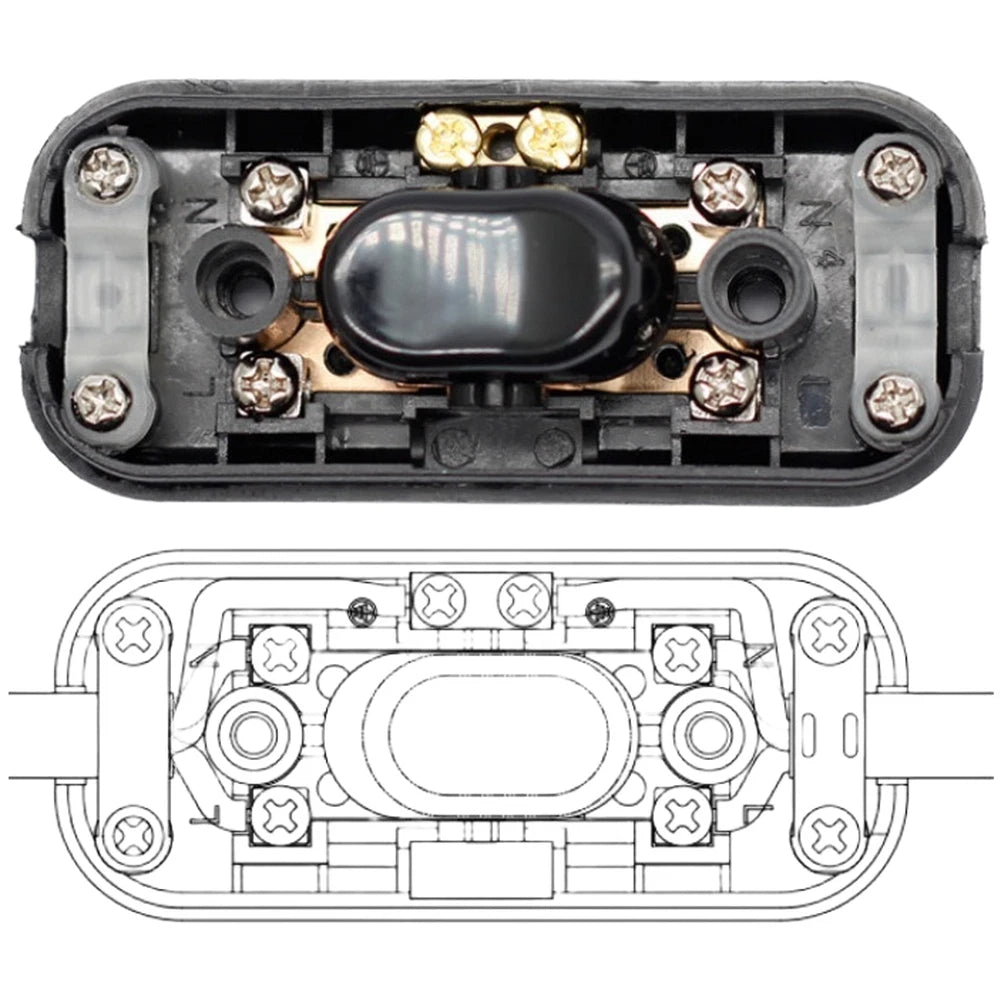 Inline Cord Double Pole Rocker Switch for Lighting Control