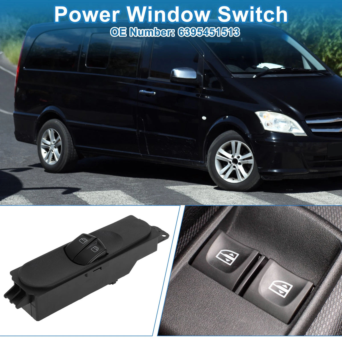 Power Window Switch for Mercedes-Benz Vito W639 (2003–2014) No. 6395451513