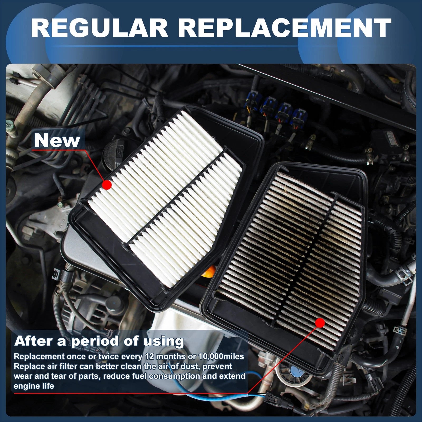 Engine Air Filter for Kia Sedona 2006–2014 Replacement Long Life