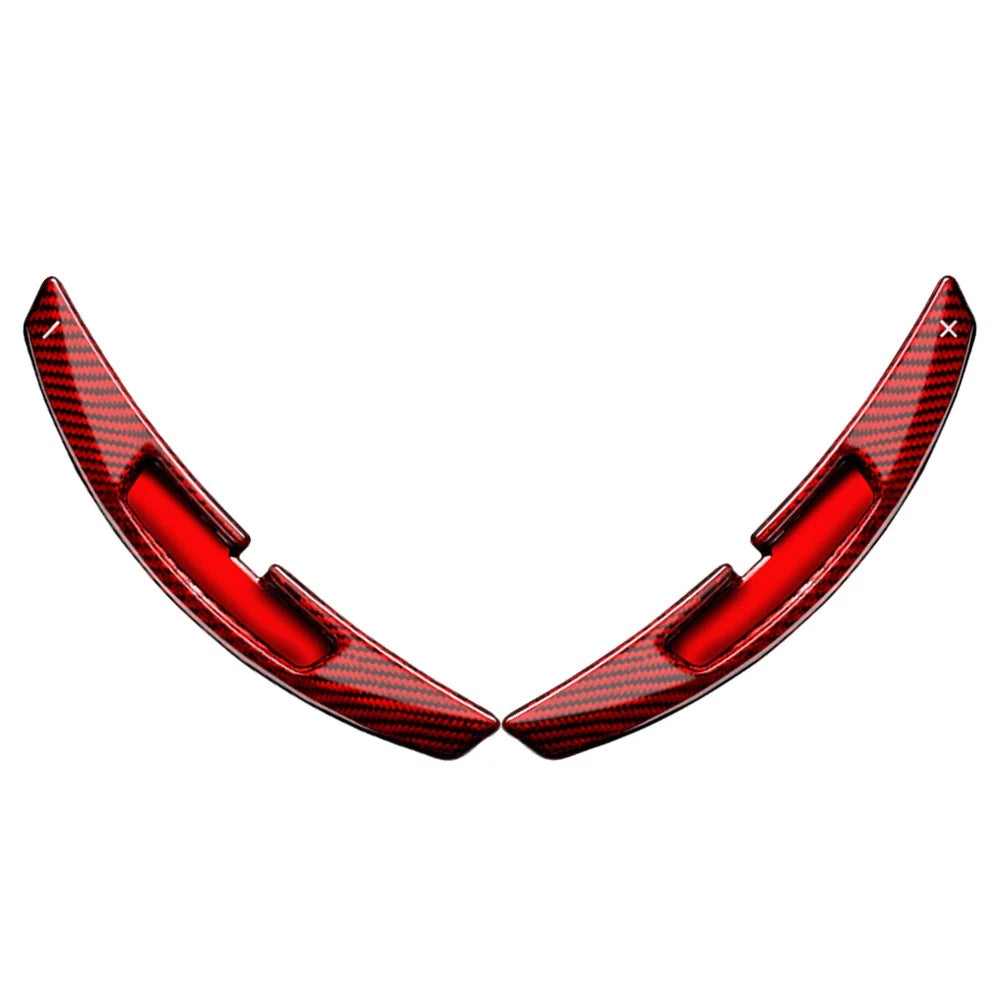 Steering Wheel Shift Paddle Extensions for Porsche 911 (2021) - Forged Carbon Fiber, Red