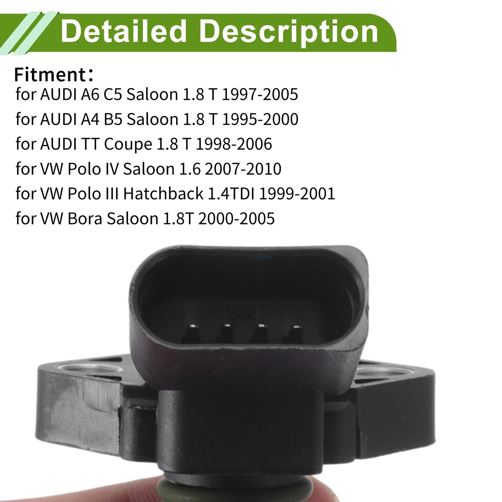 MAP Sensor No.038906051 for Audi A6 C5 Saloon 1.8 T (1997–2005)