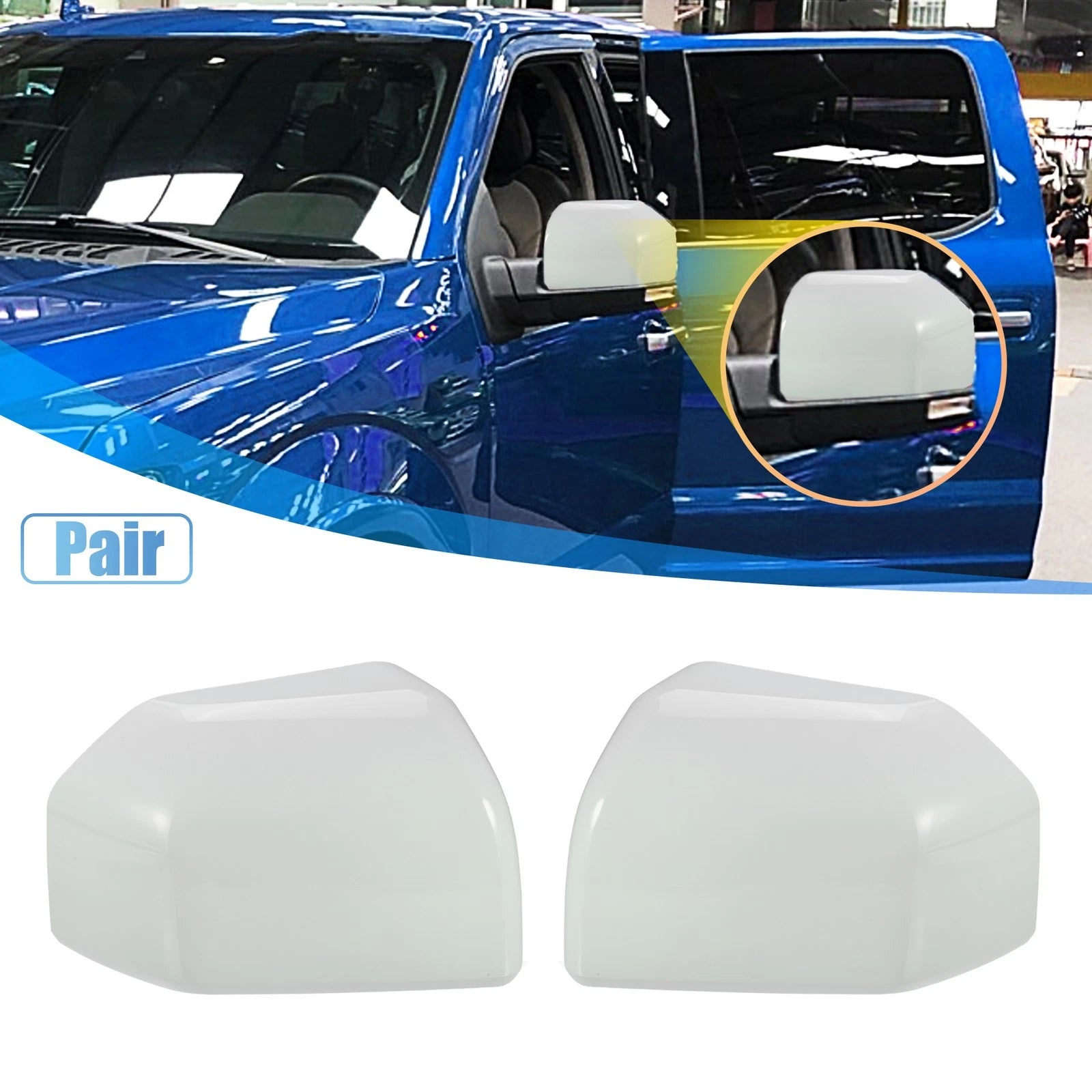 Rearview Mirror Cover Caps Top Half Replacement for Ford F150 (2015–2020)