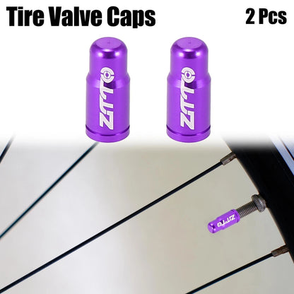Tire Valve Caps Dust Covers Set for Bicycle Road Bike MTB French Type (Purple)