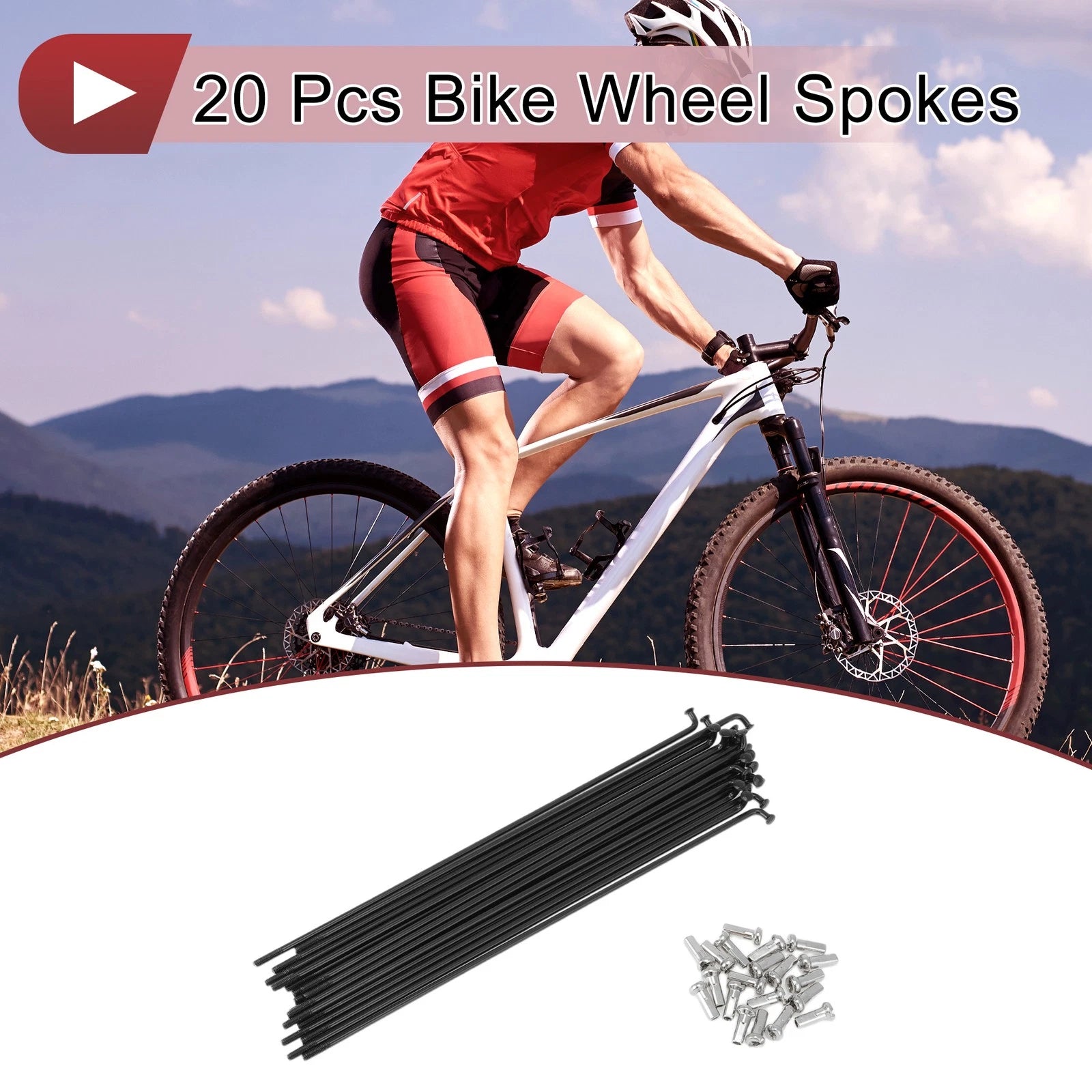 Bicycle Spokes 165mm Stainless Steel Replacement for 20 Inch Wheels (304)
