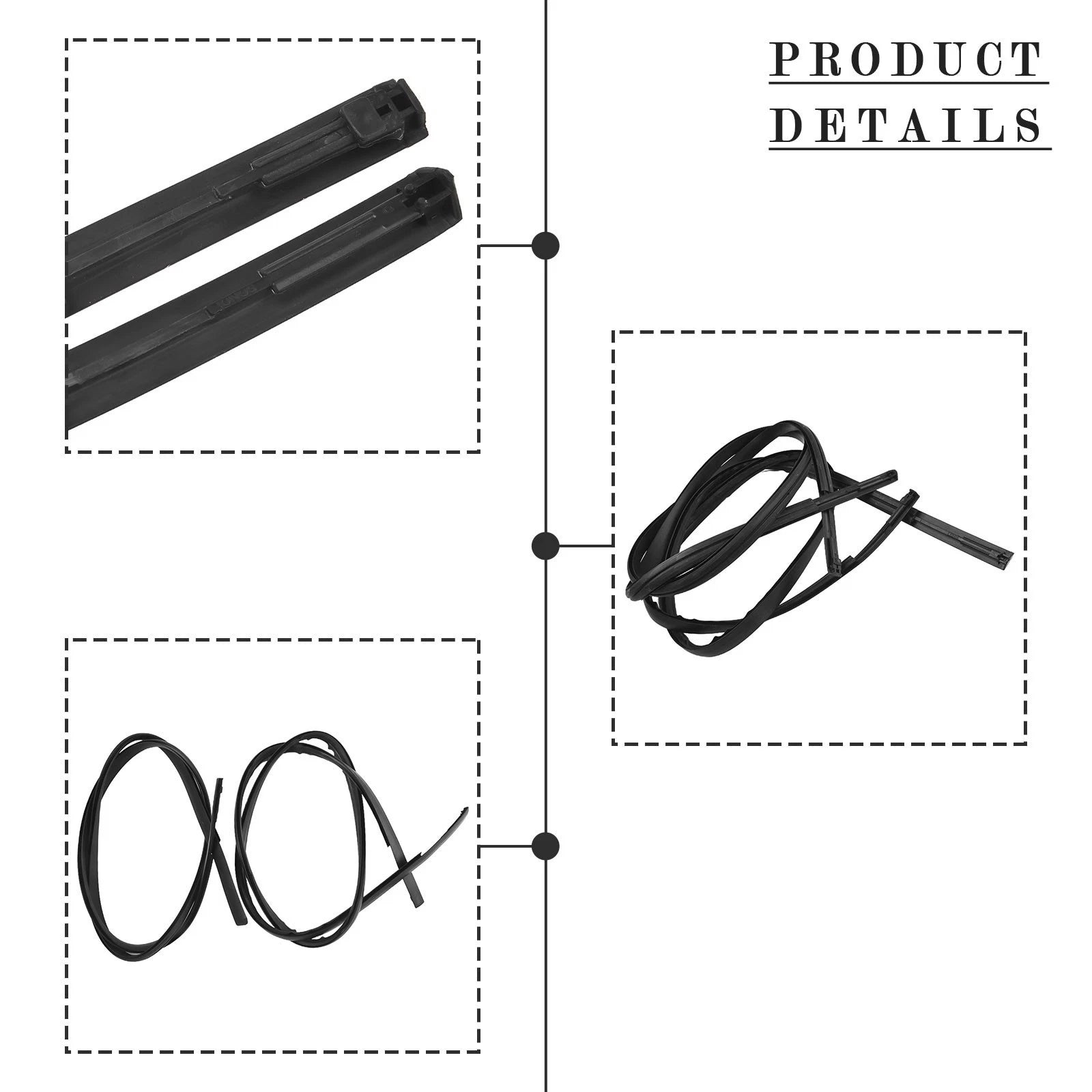 2PCS Drip Moulding for - Left/Right Roof Rubber