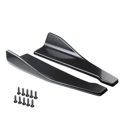 2X Rear Bumper Spoiler Lip Diffuser for Universal Fit (Glossy Black)