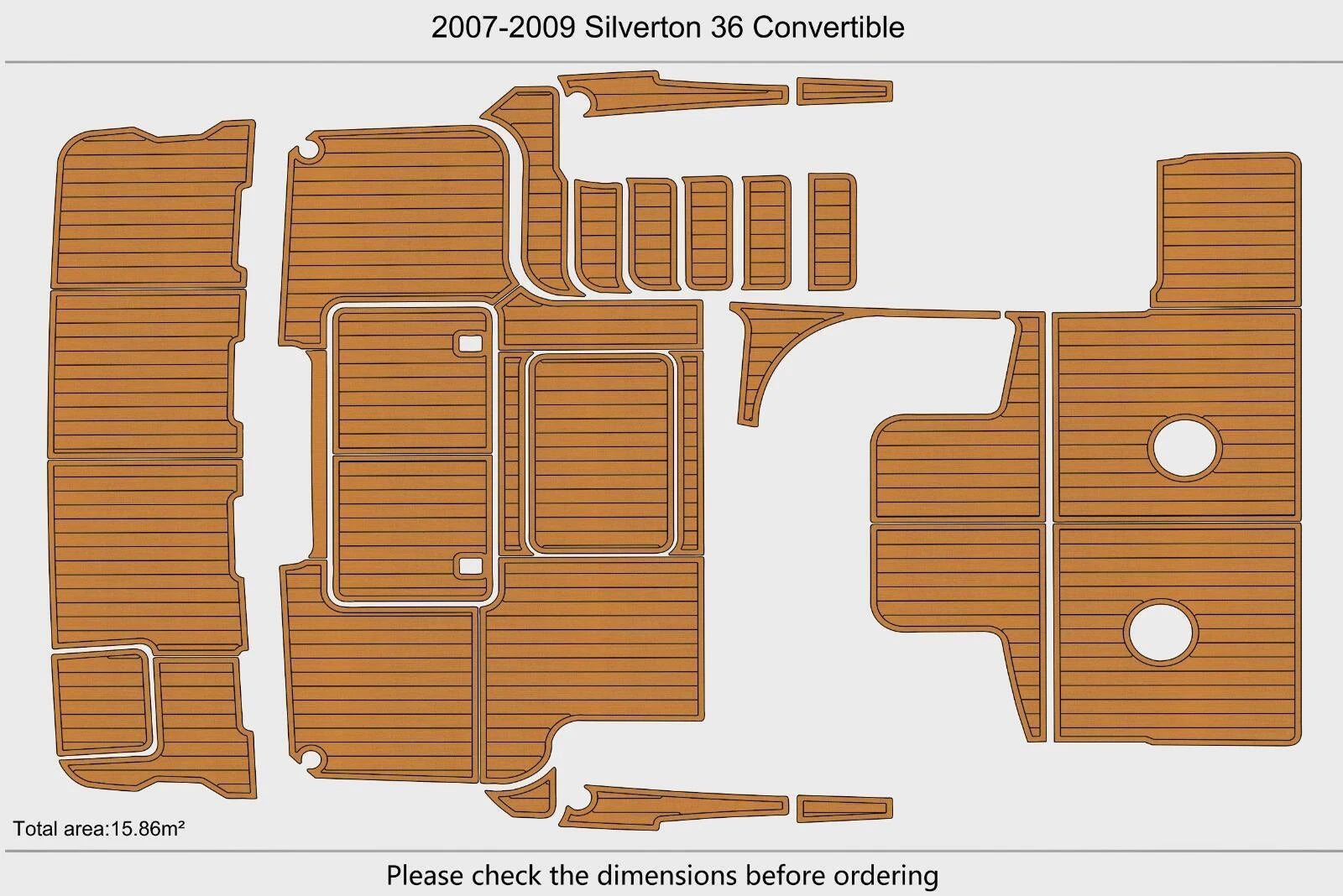 EVA Pad Foam Teak Deck Floor for Silverton 36 Convertible (2009)