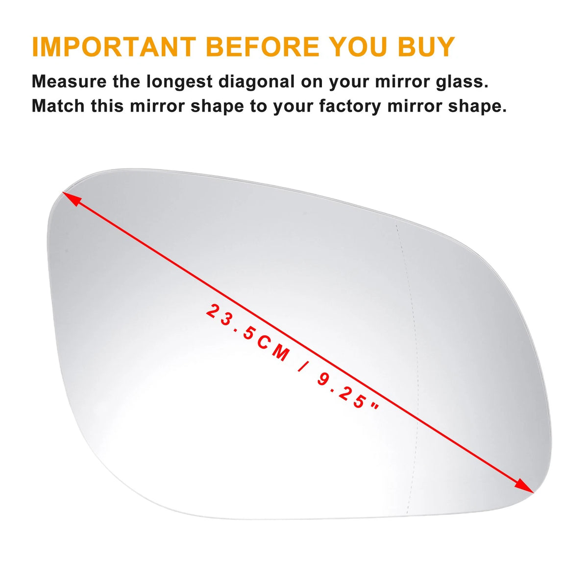 Right Side Heated White Mirror Glass for Porsche Cayenne (2002–2007)