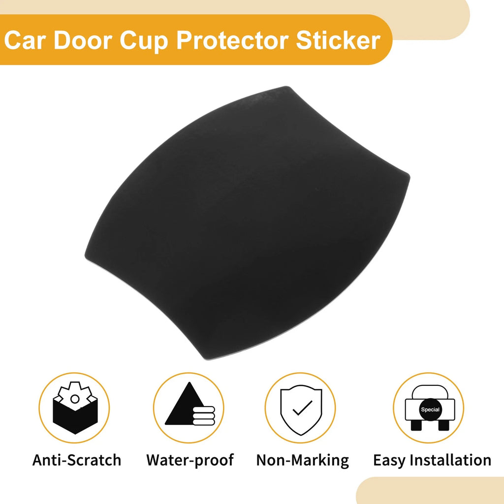 Universal Magnetic Car Door Cup Protector Sticker - 79x89mm - Black