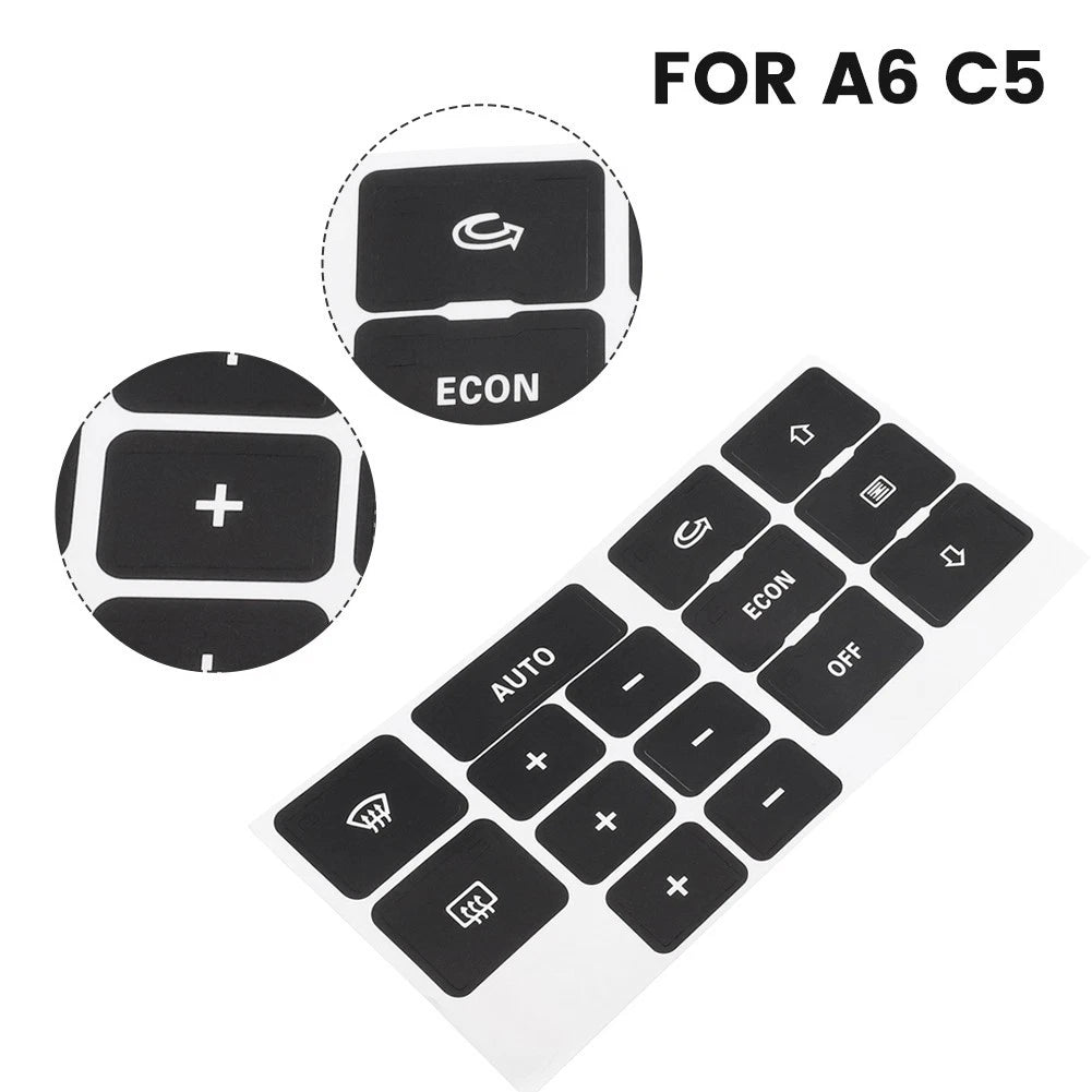 A/C Dash Button Black Decal Stickers for