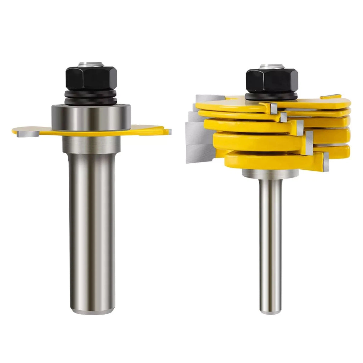 2Pcs Tongue & Groove Router Bits for Router (1/4", 1/2" Shank)