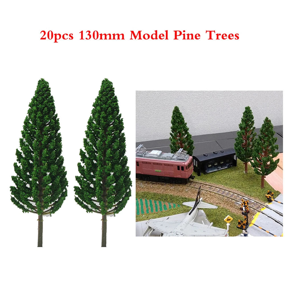 20pcs 5.11" Pine Tree for Christmas Village Diorama Train Scenery