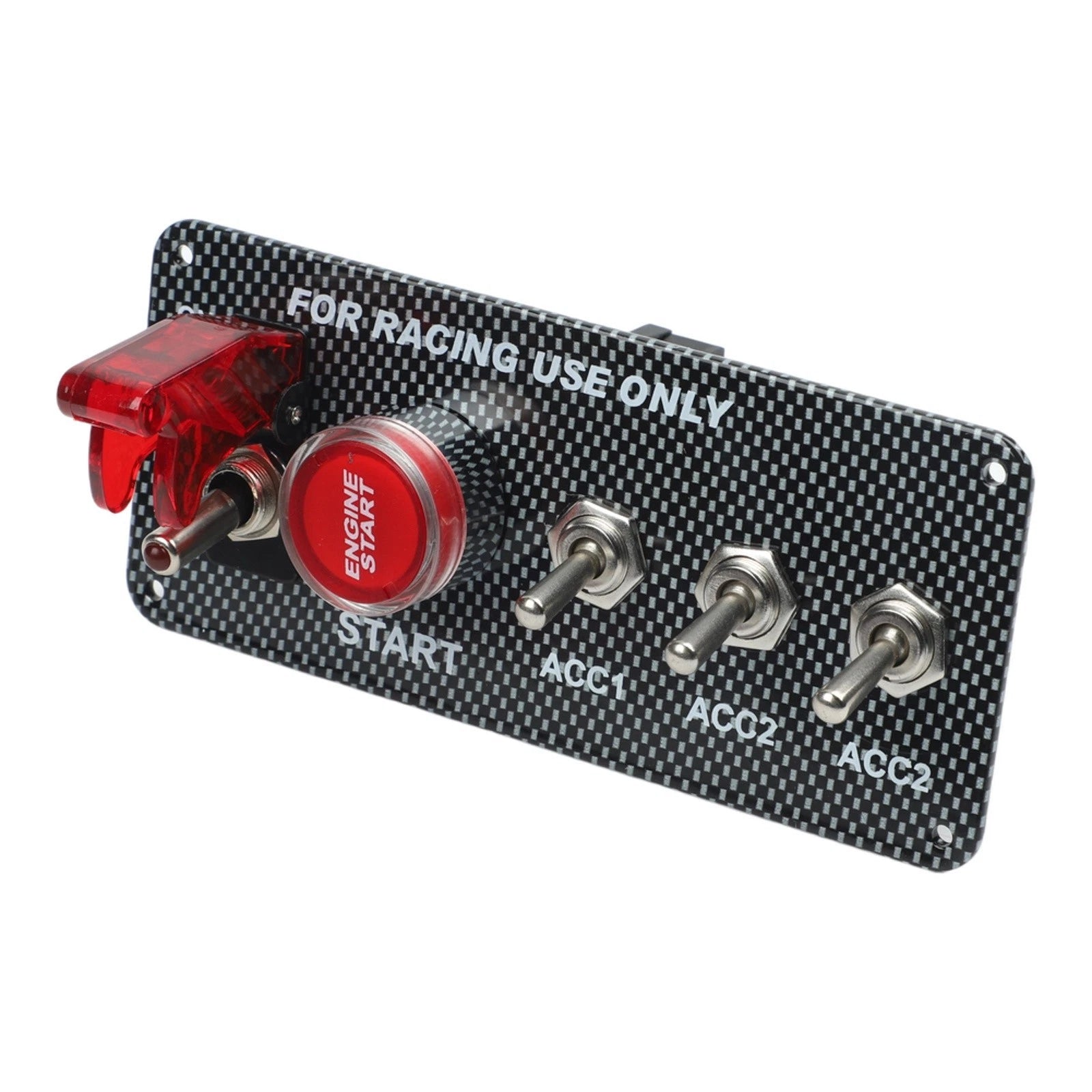 Ignition Switch Panel with Red Start Stop Button for Racing Car