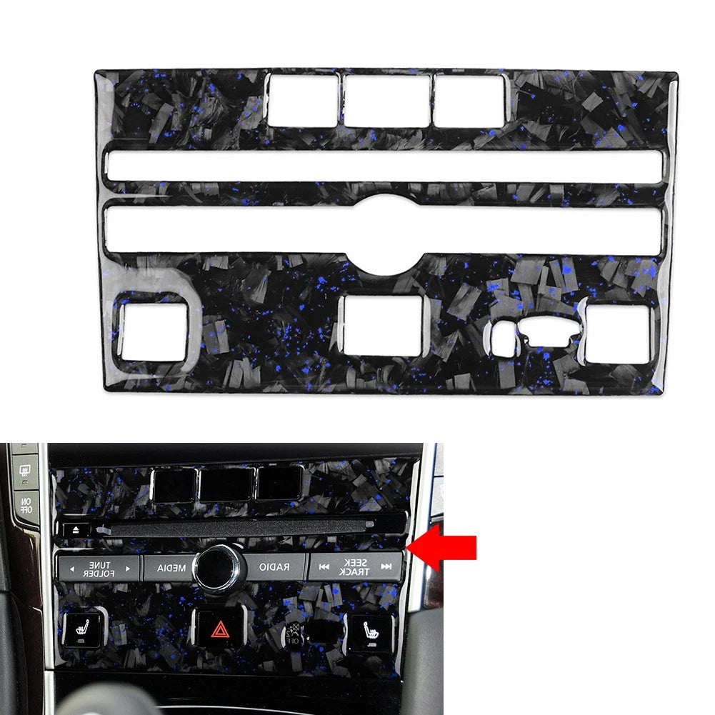 Forged Blue CD Panel Frame Cover Trim for Infiniti Q50 Q60 (2014–2019)