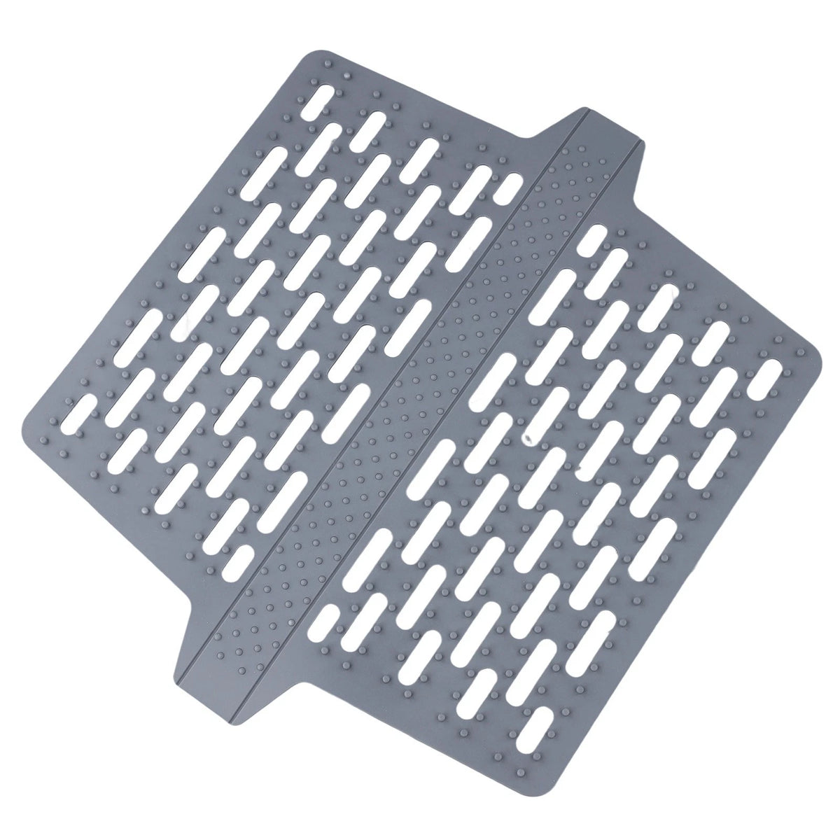 Silicone Saddle Mat for Double Kitchen Sinks (Efficient Drainage Design)