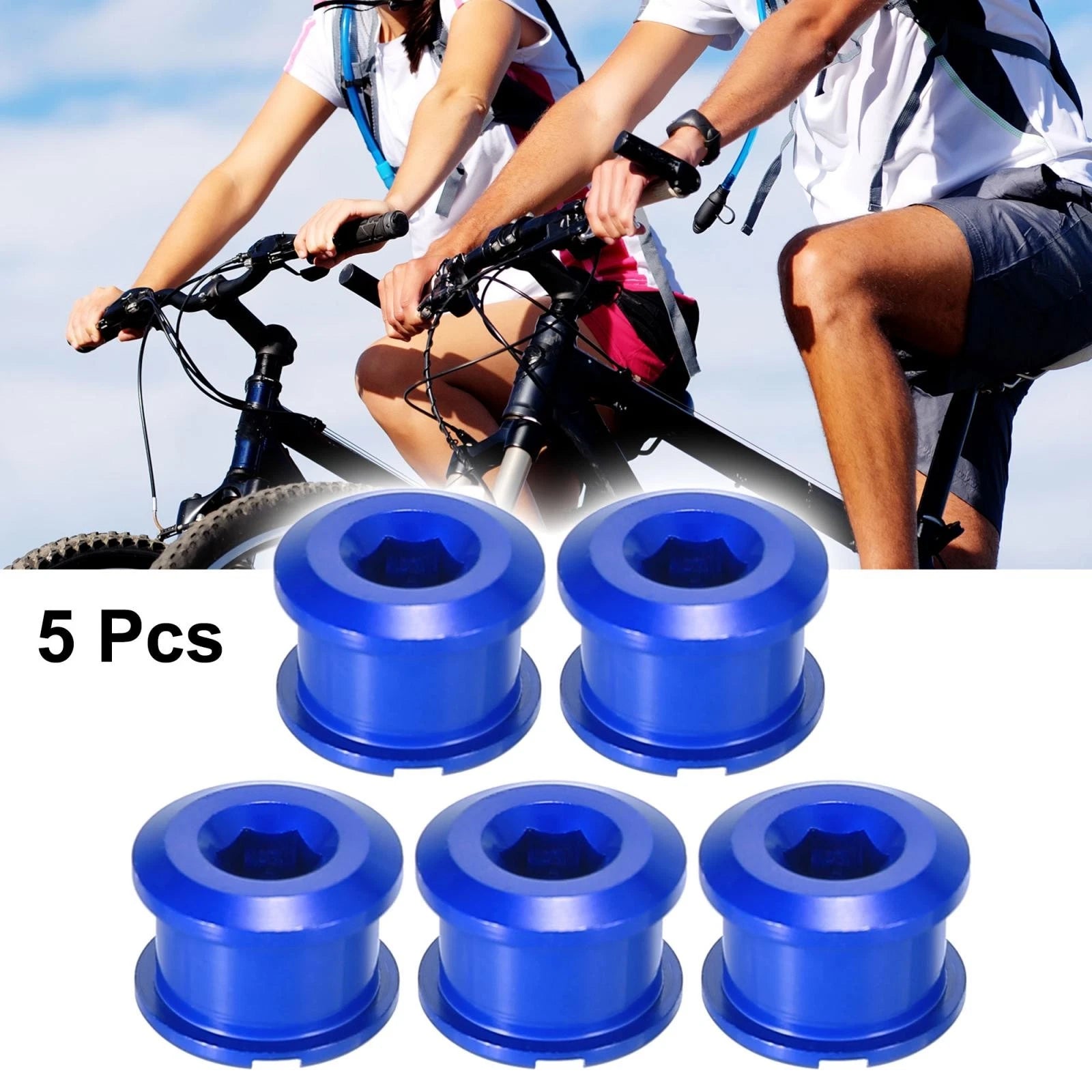 5pcs Chainring Nuts Bicycle Bike Chain Ring Bolt Replacement for Road MTB (—)