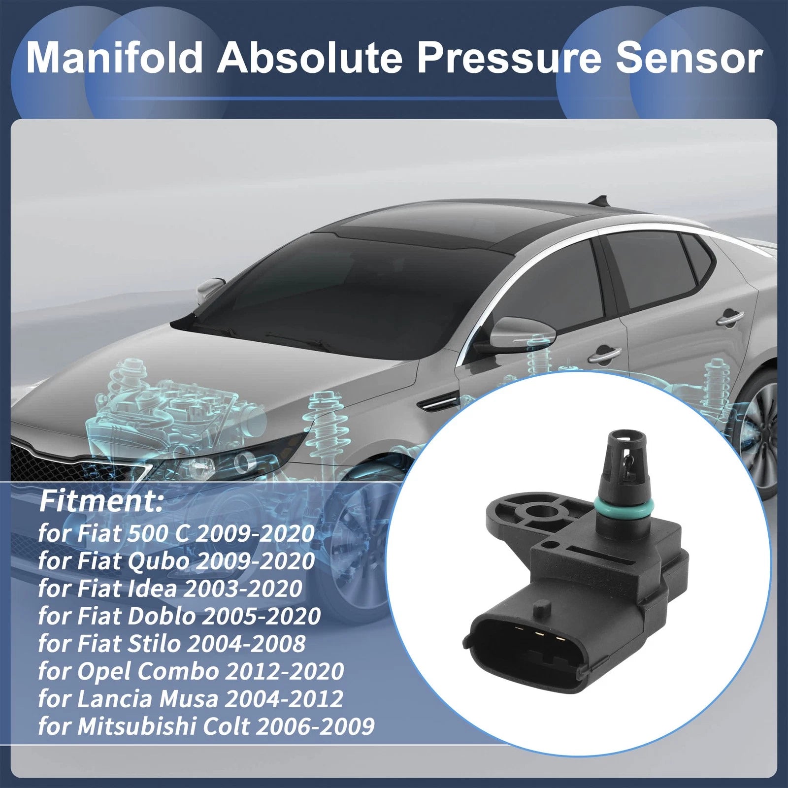 MAP Pressure Sensor for Fiat 500 C (2012–2019)