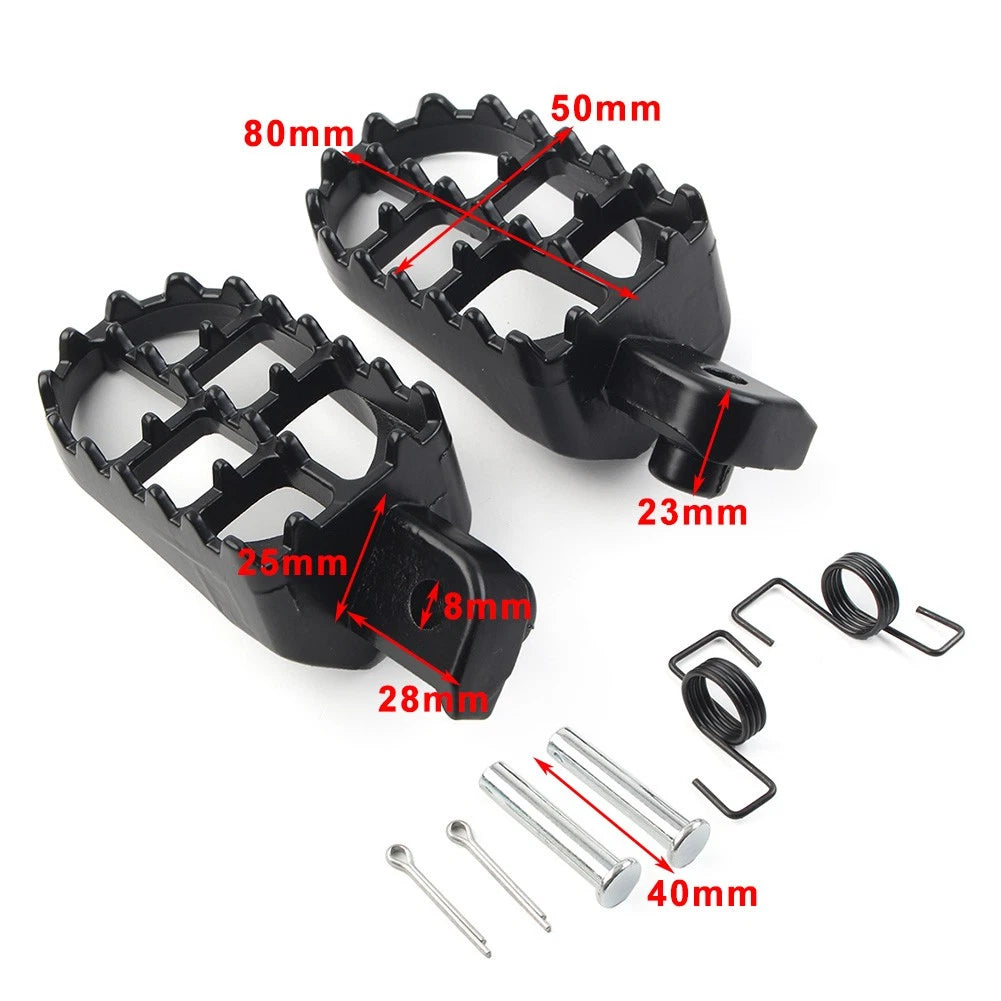 2X CNC Wide Foot Pegs for Universal Motorcycle (All Years)
