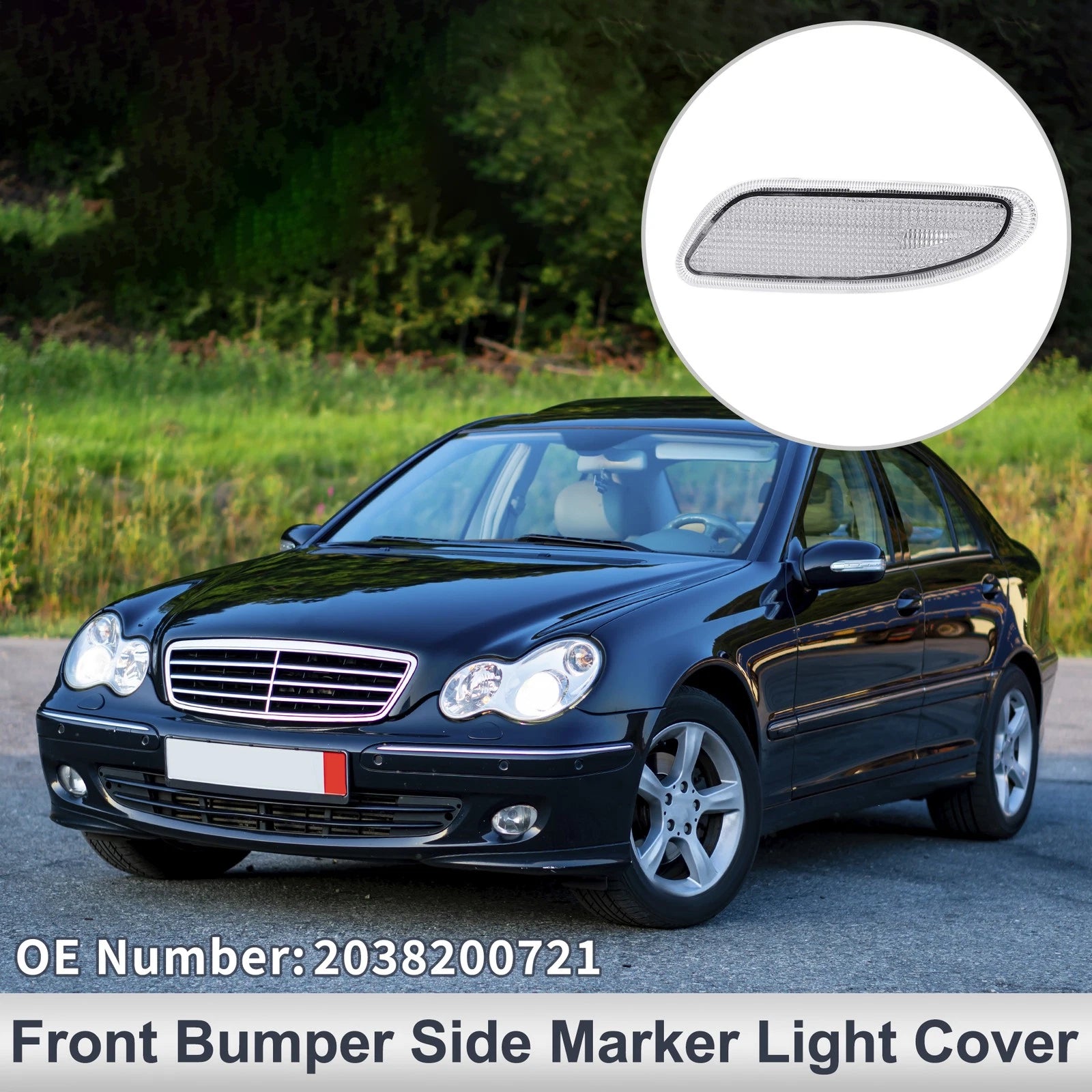 Left Front Bumper Side Marker Light Cover Replacement for Mercedes-Benz (2017–2022)