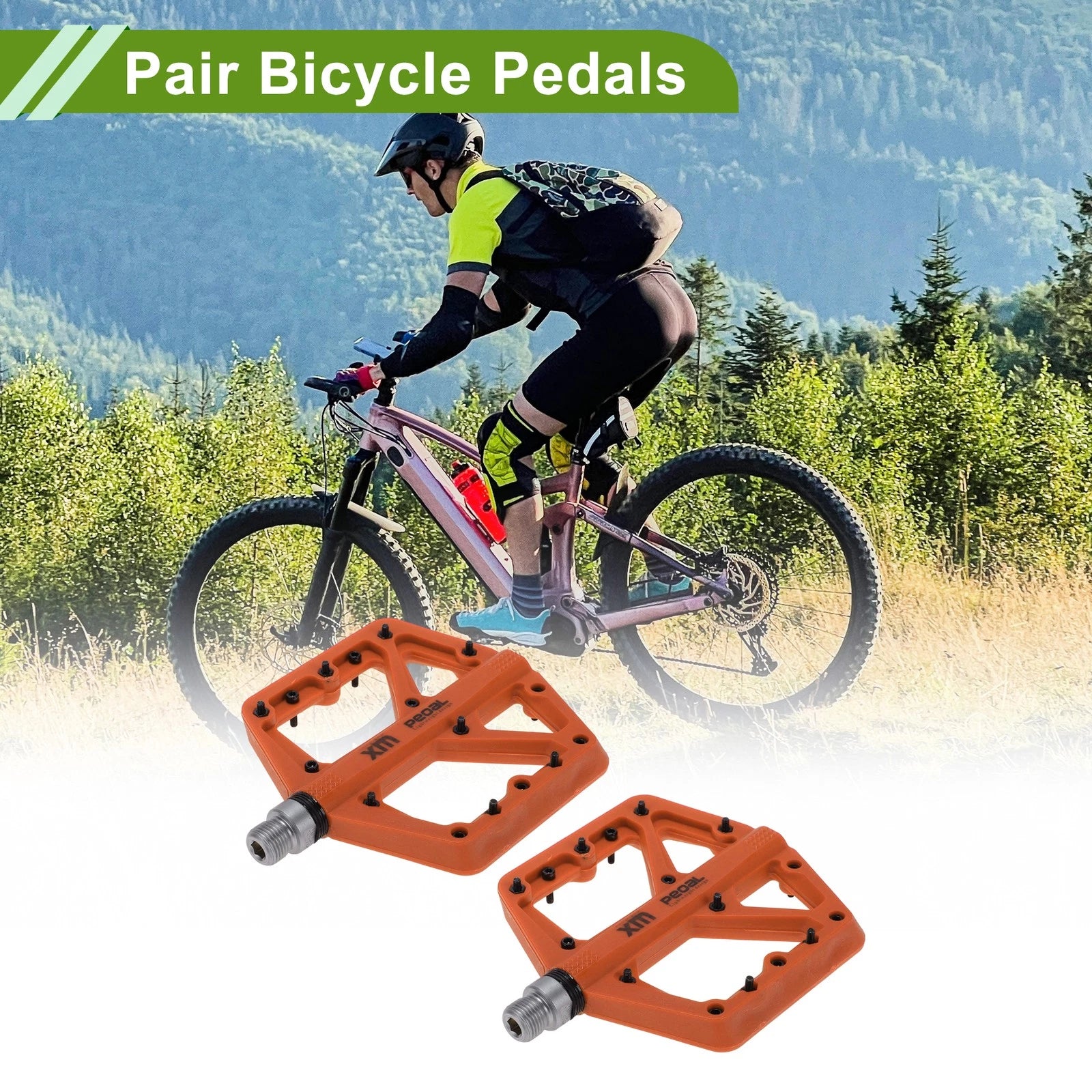 Nylon Bicycle Pedals Non Slip 1 Pair Fit 14mm Axles for Universal Use